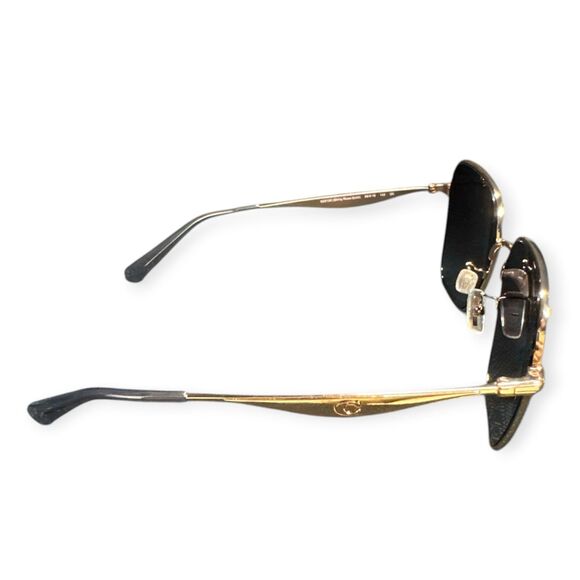 Coach Gold Sunglasses HC 7168‎ Shiny Rose Gold Metal Gray with Case Glam 145mm main image 5